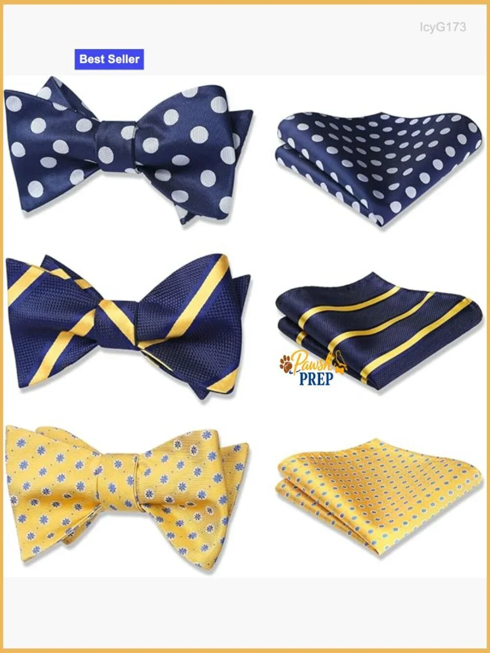 Men's Self-Tie Bow Tie Set with Pocket Square, Silk Blend Formal Wear